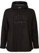 Fleece hettegenser med h&oslash;y hals og brodert tekst, Svart, Packshot image number 0
