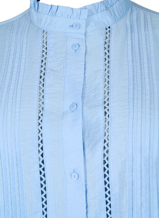 Skjortebluse i viskose med volangkrage, Serenity, Packshot image number 2