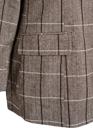 Zizzi Klassisk rutete blazer, Grå, Packshot image number 3