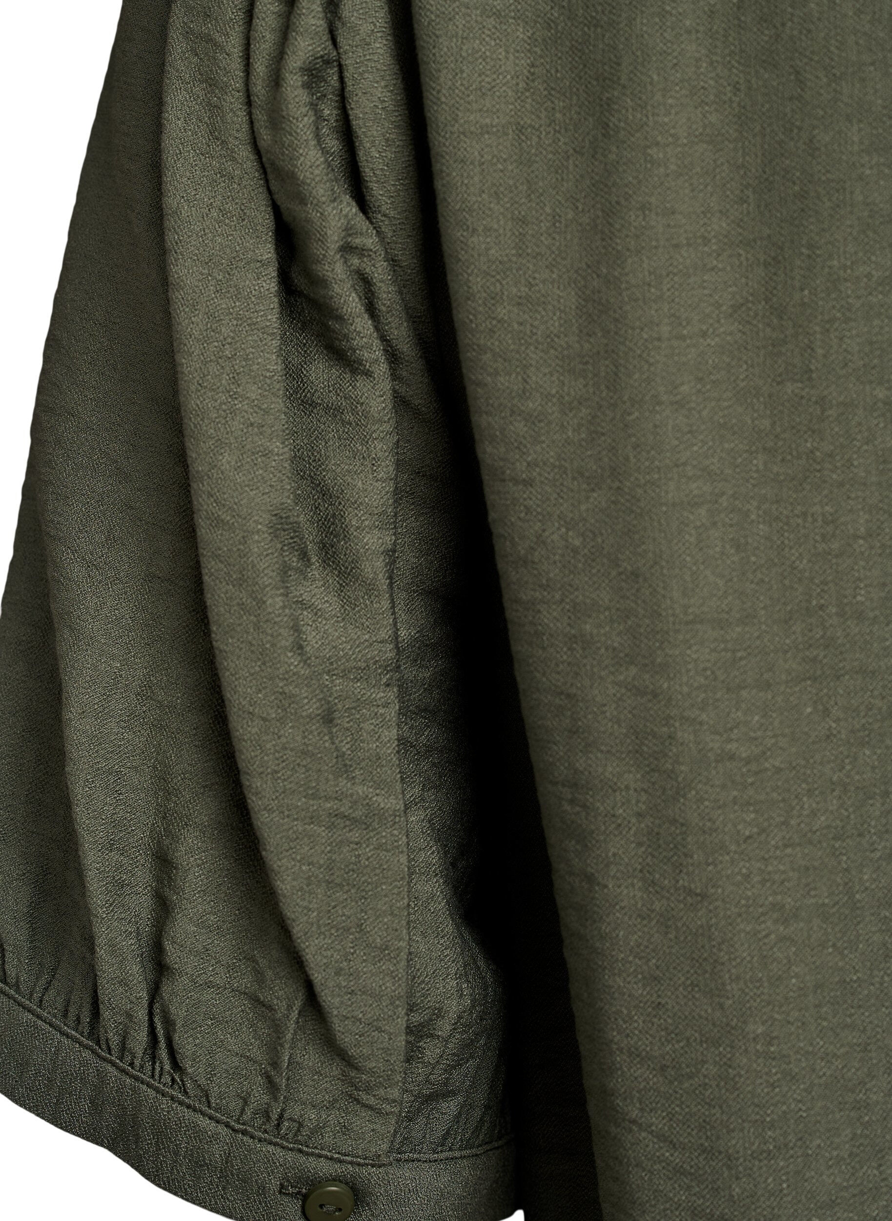 Zizzi Viskose bluse med 1/2 ermer, Gr&oslash;nn, Packshot image number 3