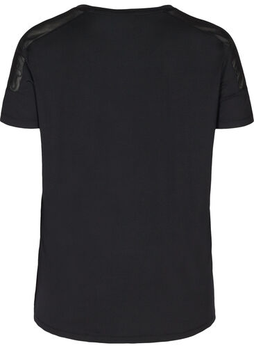 T-skjorte til trening med mesh, Black, Packshot image number 1