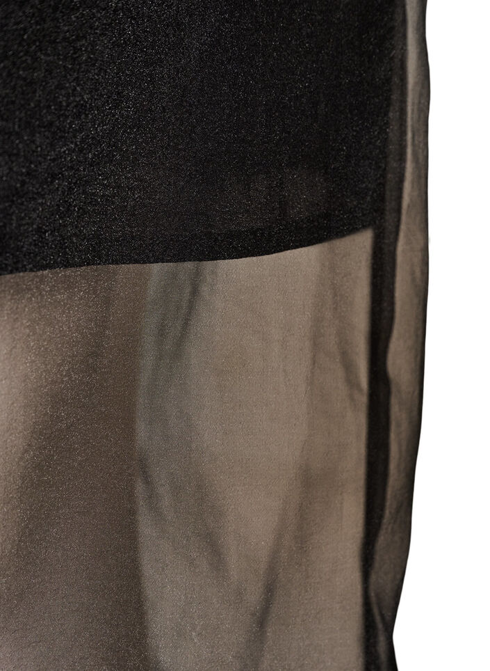 Langt skj&oslash;rt med organza-utseende, Svart, Packshot image number 3
