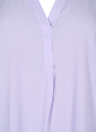Kortermet bluse med V-hals, Lavender, Packshot image number 2