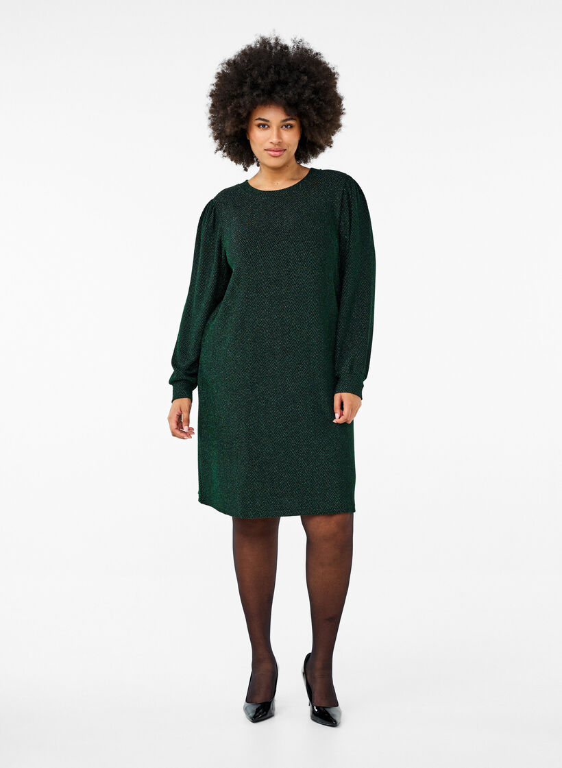 Kjole med sikksakkmønster og glitter, Scarab ZigZagShimmer, Model image number 2