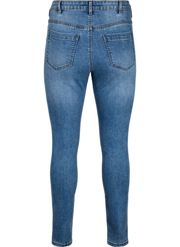 Amy jeans med høy midje og supersmal passform, Blue denim, Packshot image number 1