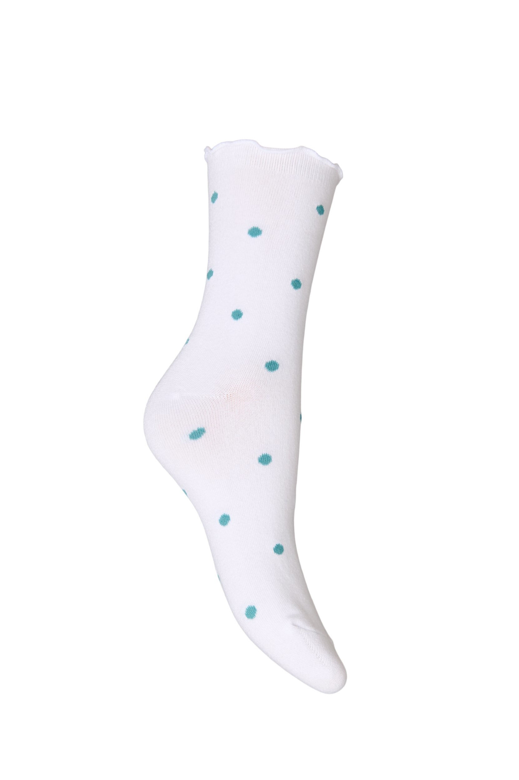 ZizziBomullssokker med m&oslash;nster, Hvit, Packshot image number 1