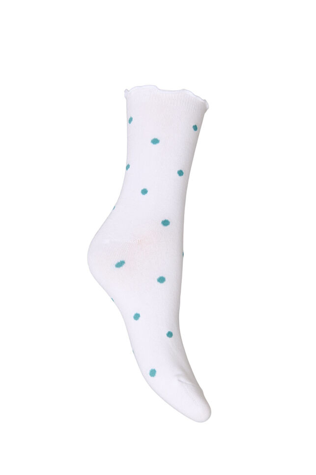 Bomullssokker med m&oslash;nster, Hvit, Packshot image number 1