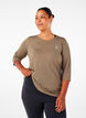 Treningsbluse med 3/4-ermer, Beige, Model image number 0