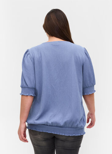 Bluse med smock og 3/4-ermer, Infinity , Model image number 1