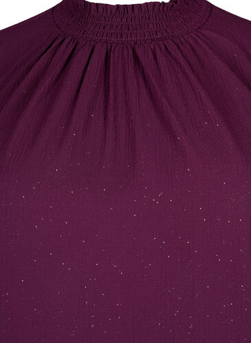 FLASH - langermet bluse med smokk og glitter	, Purple w. Silver, Packshot image number 2