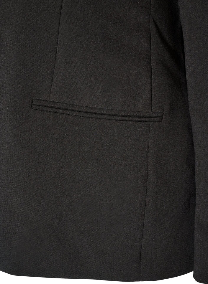 Klassisk blazer med enkel knappelukking, Svart, Packshot image number 4