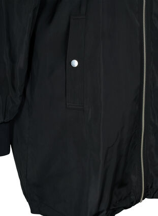 Lang bomberjakke med lommer, Black, Packshot image number 3