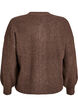 Ribbestrikket cardigan med knapper, Brun, Packshot image number 1