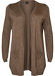 Lang strikkecardigan i viskoseblanding, Brun, Packshot image number 0