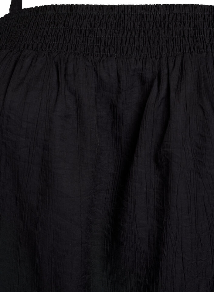 Topp i viskose med smale stropper, Svart, Packshot image number 2