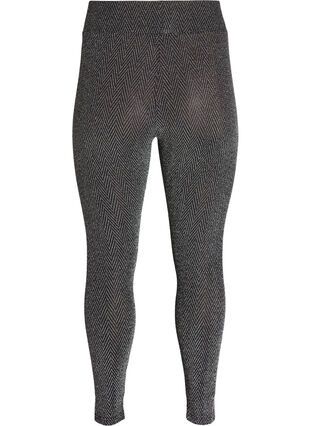 Zizzi Glittermønstrede leggings, Svart, Packshot image number 1