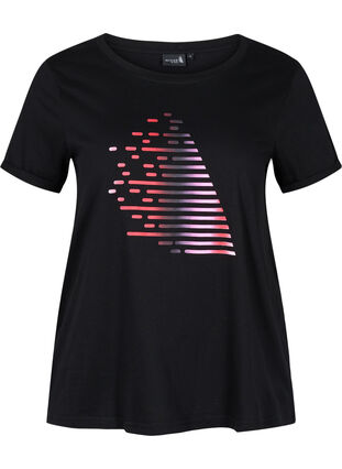 T-skjorte til trening med trykk, Black Gradiant, Packshot image number 0