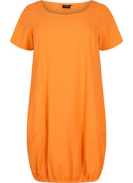 Kortermet kjole i bomull, Orange Tiger