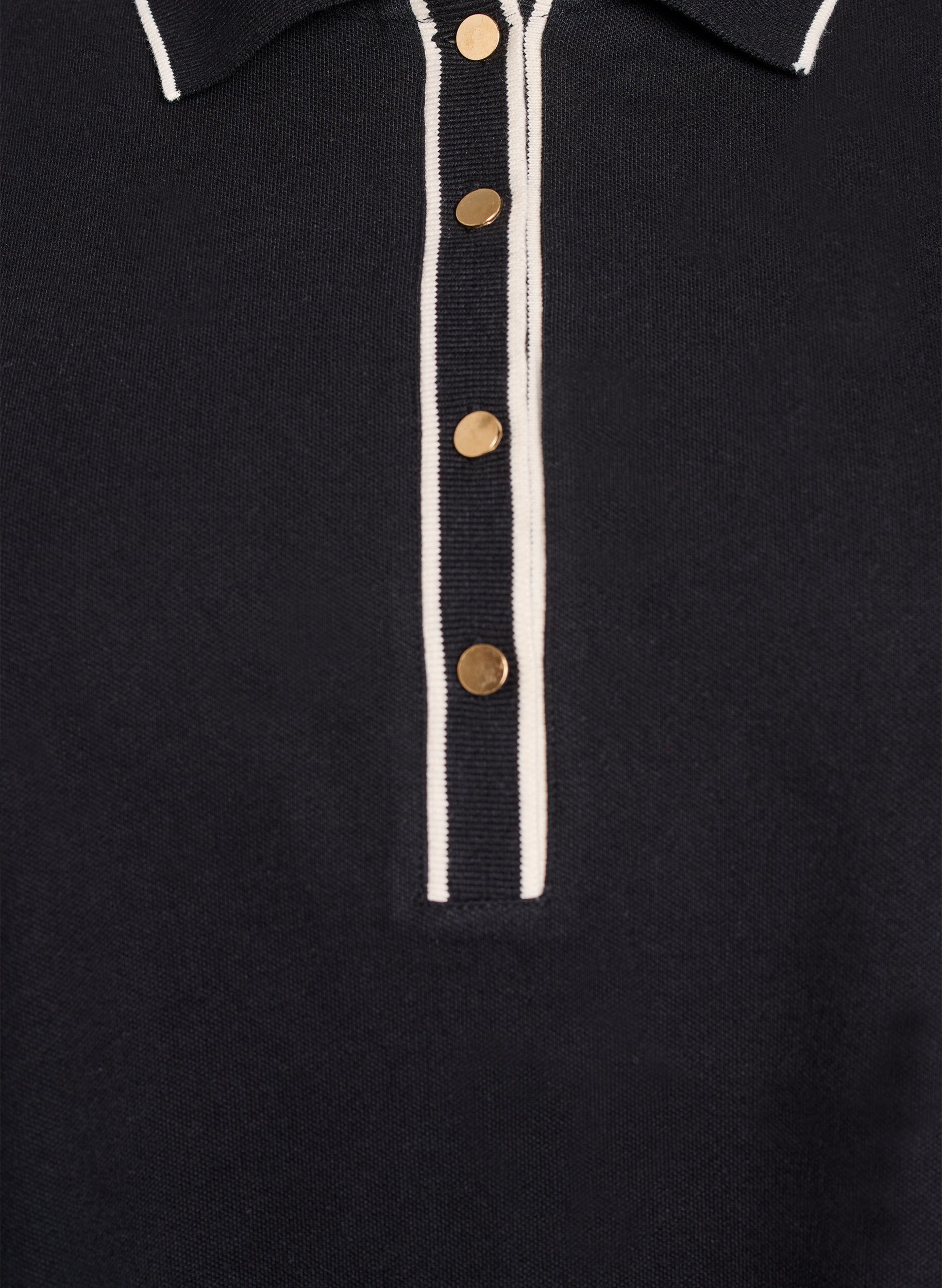 Zizzi Kortermet poloskjorte, Svart, Packshot image number 2