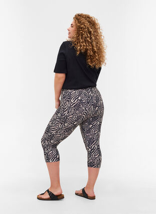 3/4-leggings med mønster, Black Zebra AOP, Model image number 1