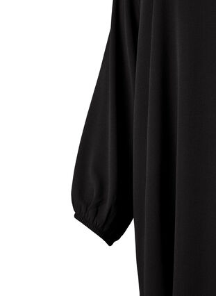 Kjole med lange ermer og V-hals, Black, Packshot image number 2
