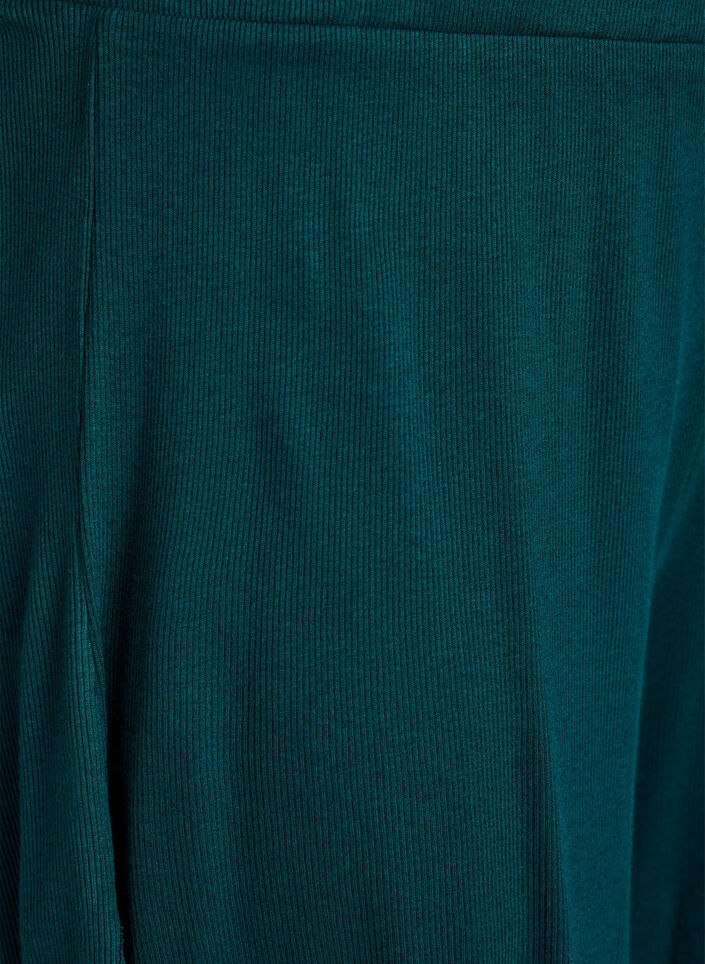L&oslash;se nattshorts med ribbestruktur og blonderkant, Gr&oslash;nn, Packshot image number 2