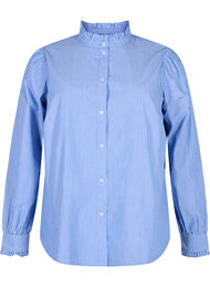 Stripete skjortebluse med volanger, Princess Blue W. St.