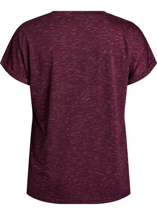 Zizzi Løs trenings-T-skjorte med korte ermer, Mørk Bordeaux, Packshot image number 1