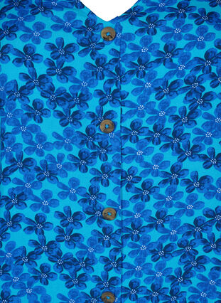 Bluse i viskose med knapper, Blue Small Flower, Packshot image number 2
