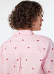 Skjorte med broderte blomster, Rosa, Model image number 3