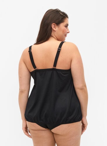 Zizzi Tankini med løs passform, Svart, Model image number 1