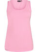 Ensfarget basic topp i bomull, Rosa, Packshot image number 0
