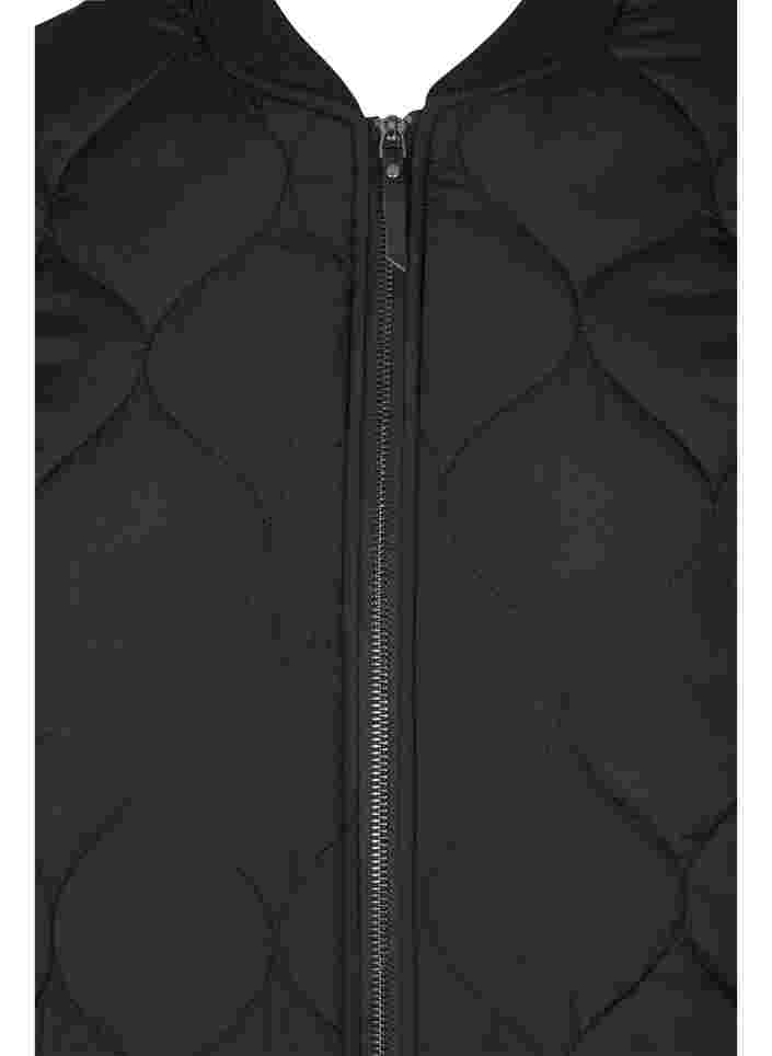 Quiltet termojakke med glidelås, Black, Packshot image number 2