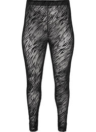Mønstrete leggings i mesh, Black Tiger AOP