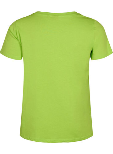 T-skjorte i bomull med trykk, Lime Green w. Bella, Packshot image number 1
