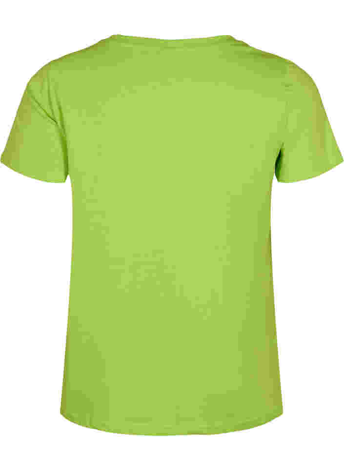 T-skjorte i bomull med trykk, Lime Green w. Bella, Packshot image number 1