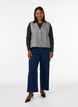 Bluse i mesh med lange ermer, Svart, Model image number 1