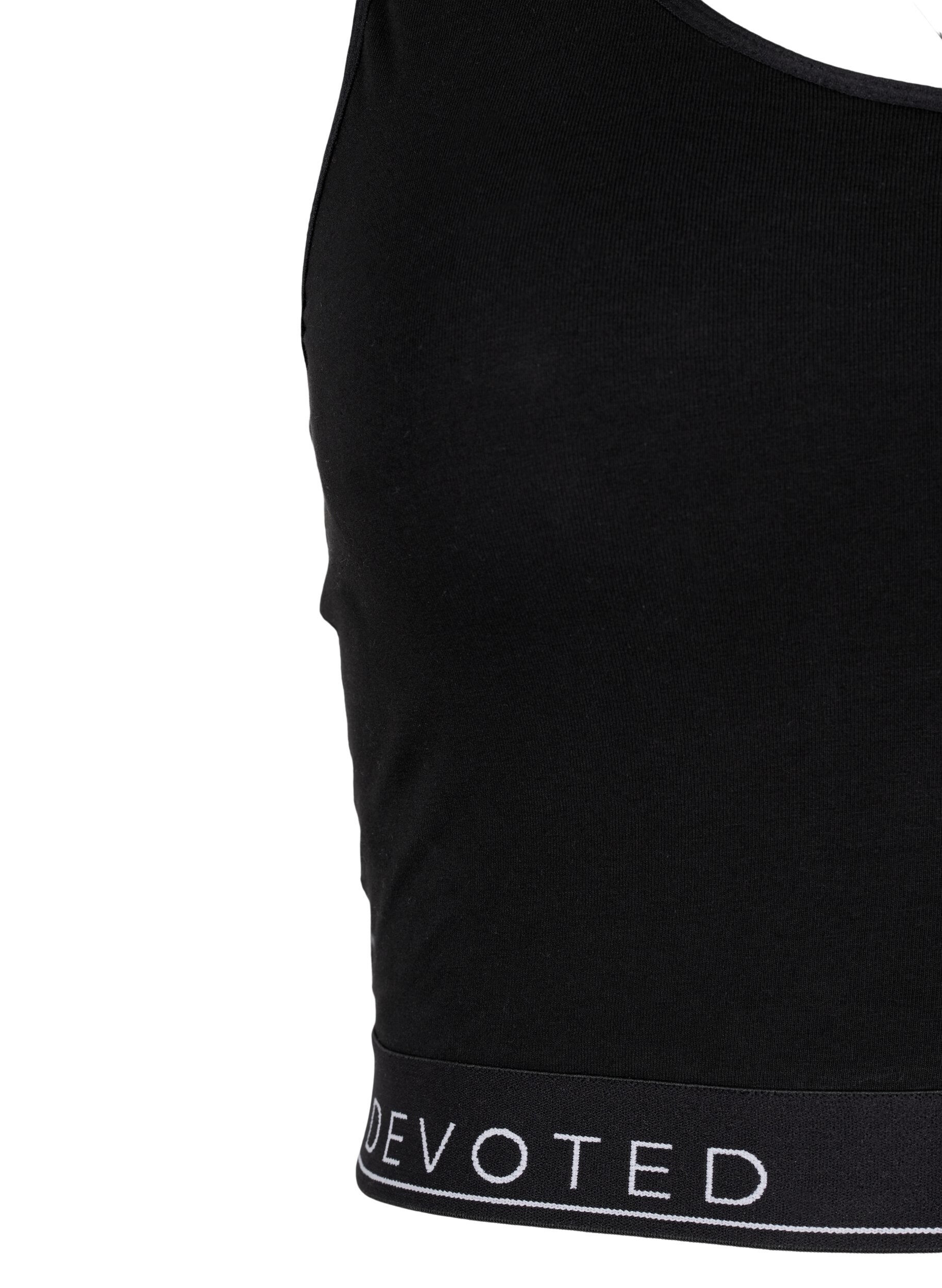 Zizzi BH med en rund hals i bomull, Black/Upper Font, Packshot image number 2