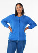 Cardigan med runde knapper, Bl&aring;, Model image number 0