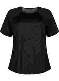 T-skjorte til trening med mønster og mesh