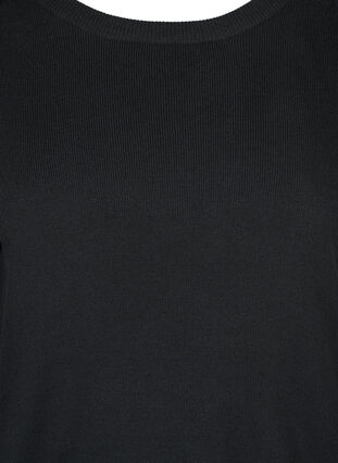 Strikkegenser med rund hals, Black, Packshot image number 2