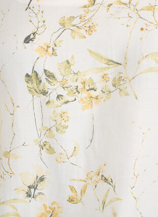 Zizzi Bluse med blomstermønster og firkantet hals, Gul, Packshot image number 2
