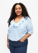 Bluse med 3/4-ermer og blonder, Chambray Blue, Model image number 0