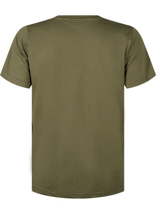 Zizzi FLASH - T-skjorte med motiv, Olive Night Flower, Packshot image number 1