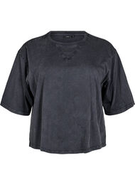 Boxy T-skjorte i organisk bomull, Grey Washed