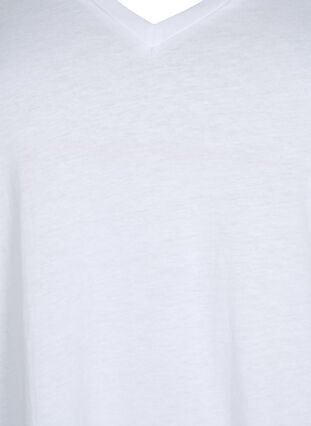 T-skjorte med V-hals, 2 stk, Bright White / Black, Packshot image number 2