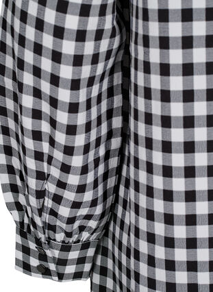 Zizzi Rutete tunika med V-hals, Black/W. Gingham, Packshot image number 3