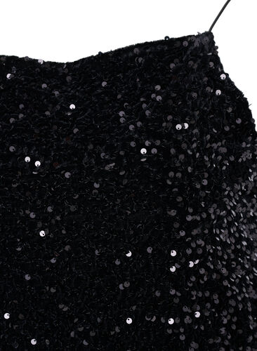 Overdel med paljetter og smale stropper, Black Sequins, Packshot image number 2
