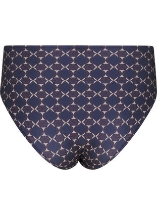 Zizzi Bikini bunn med høy midje og trykk, Blå, Packshot image number 1