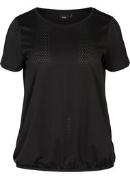 Kortermet t-skjorte med struktur, Black